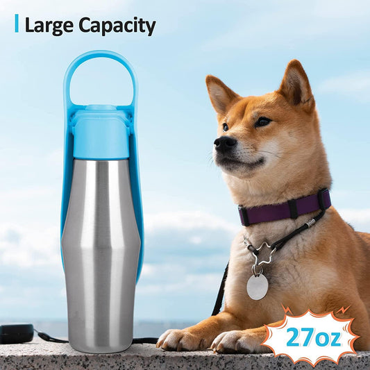 2024 New Portable Pet Dog Water Bottle Soft Silicone Leaf Design For Dog Pets Outdoor Travel Drinking Bowls Water Dispenser-0