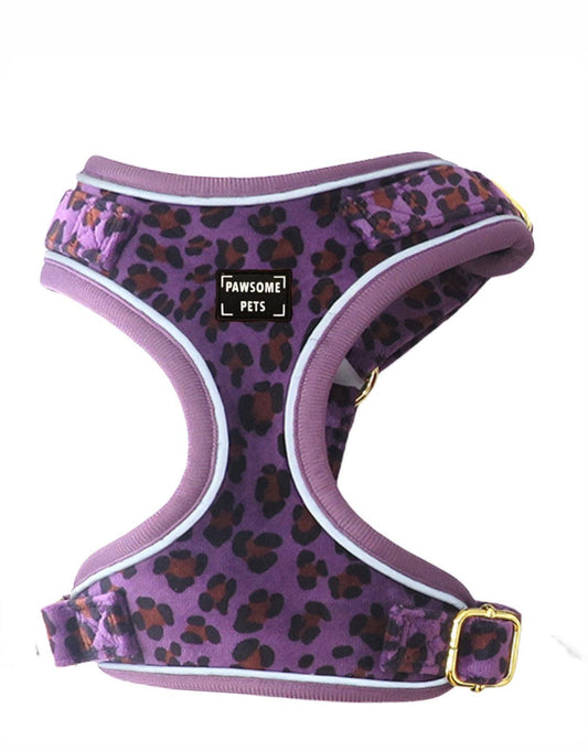 ADJUSTABLE HARNESS - PURPLE LEOPARD-0