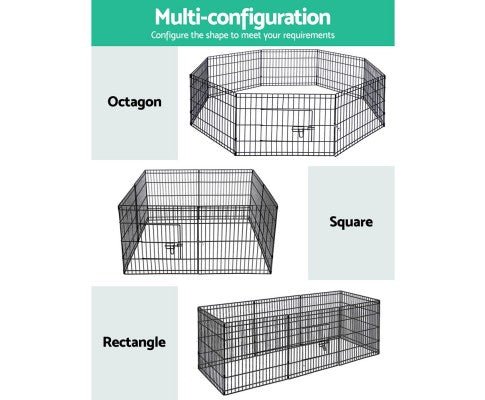 8 Panel Pet Playpen Crate - 24 inch