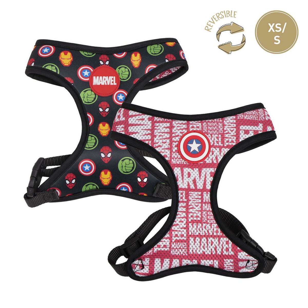 Dog Harness Marvel Reversible Red XS-4