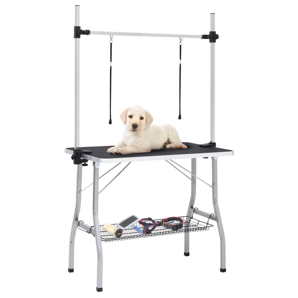 vidaXL Dog Grooming Table Adjustable Arm Foldable Dog Bath Table Wash Table-5