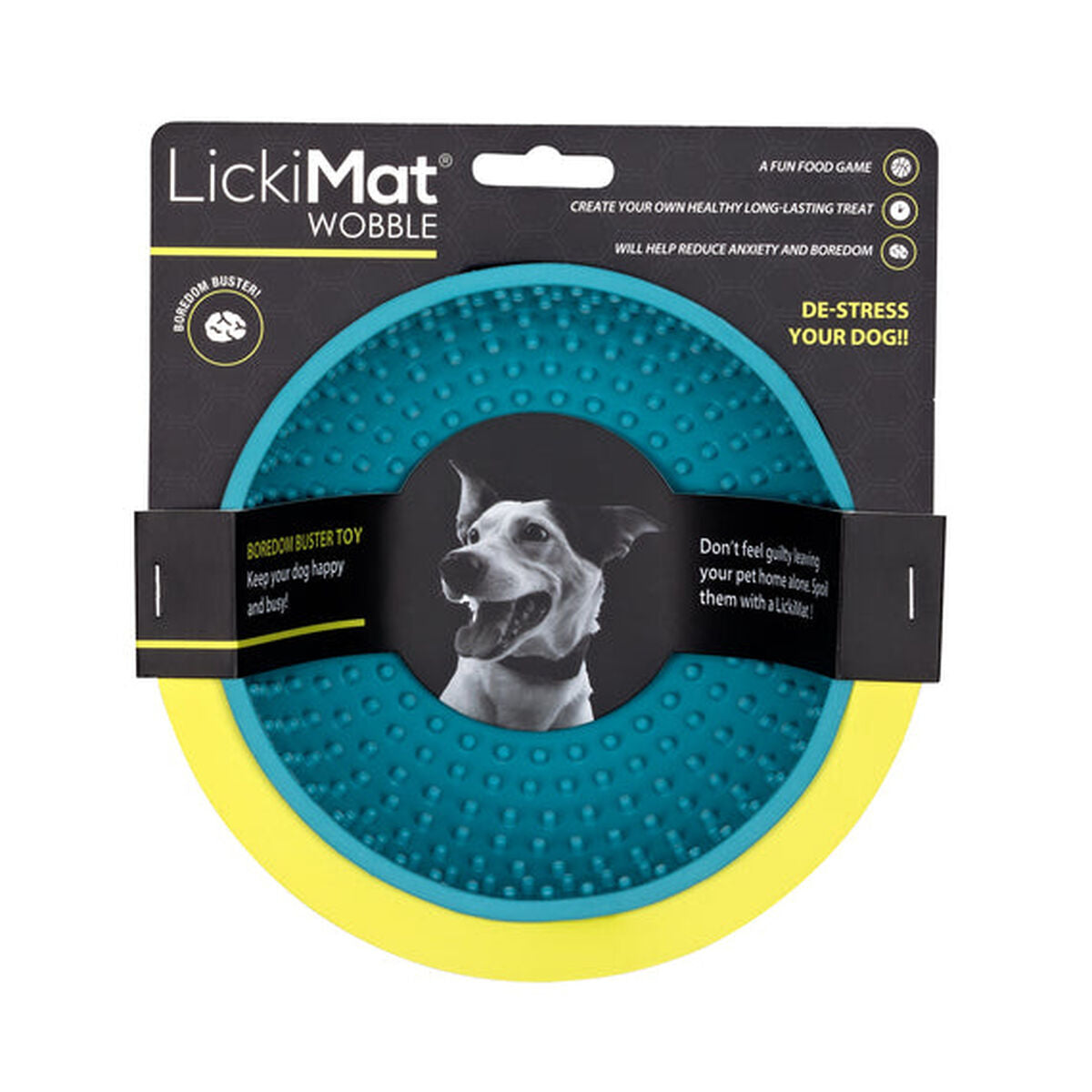 Dog Feeder Lickimat Wobble Turquoise Rubber-2