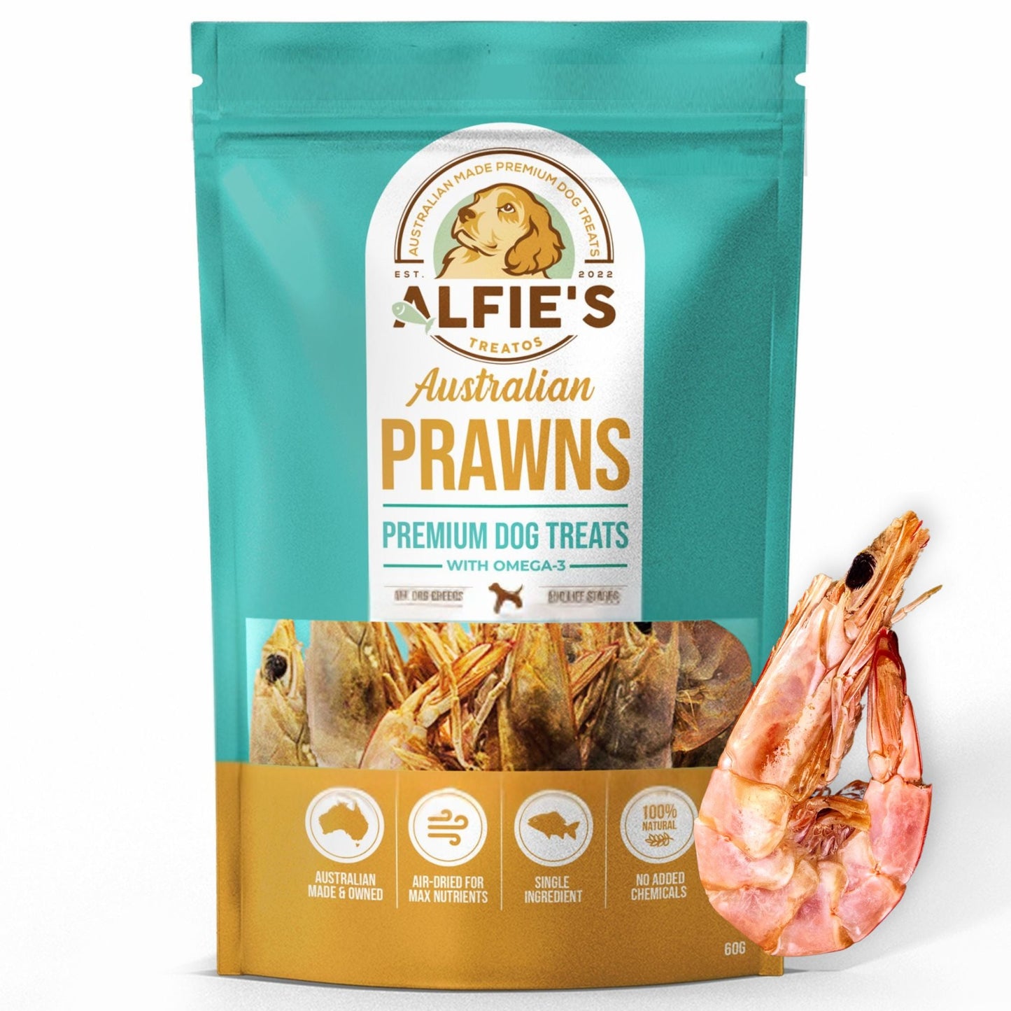 Wild-Caught Australian Jumbo Prawn Dog Treats