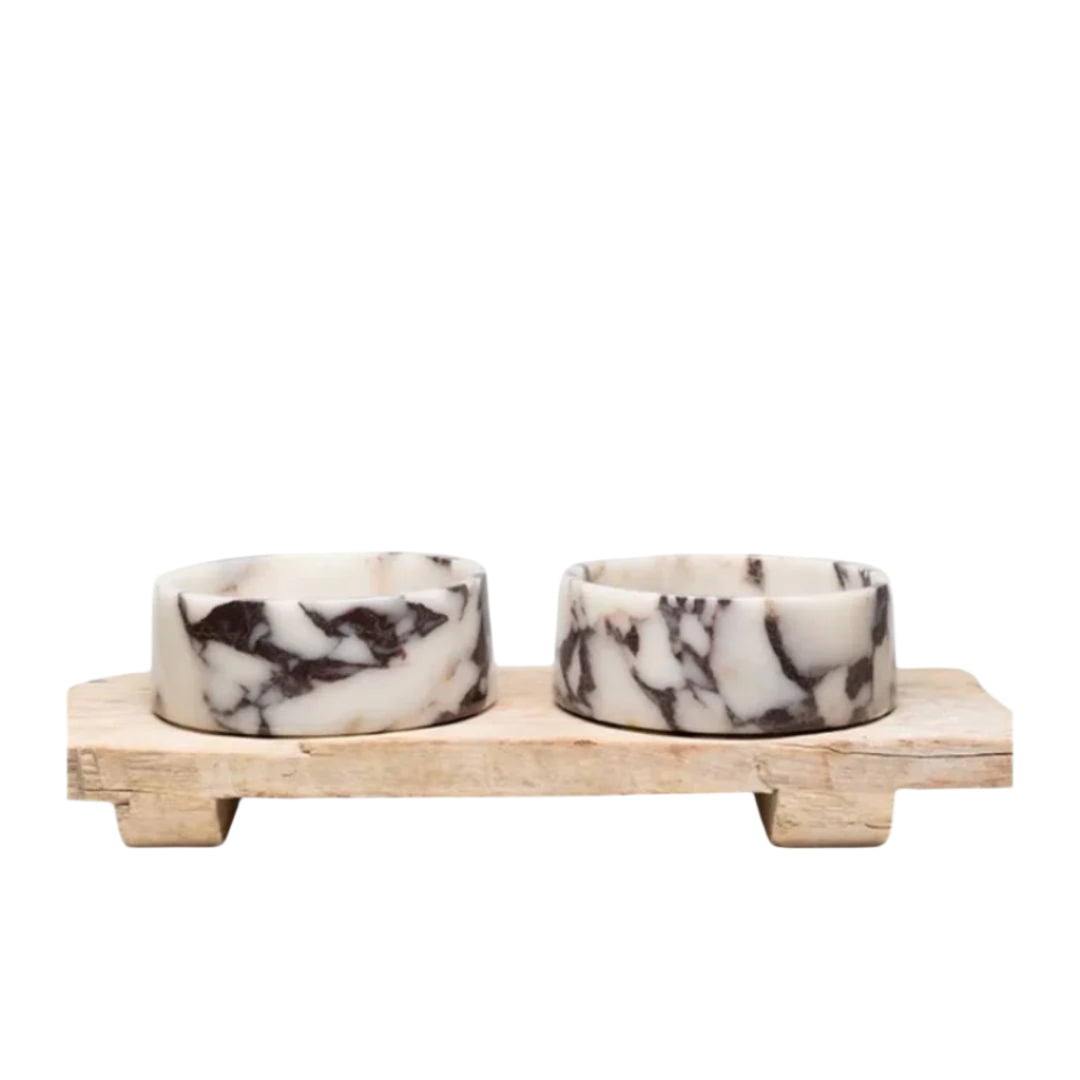 Chloe Marble Dog Bowl - with Stand-0
